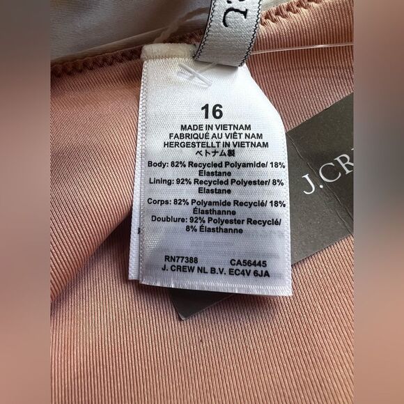 J.Crew Ruched Squareneck One-Piece Swimsuit NWT Women’s 16 Natural Full Coverage - Picture 5 of 9